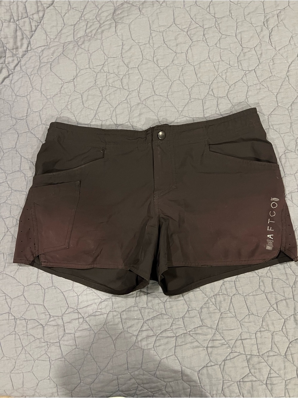 AFTCO Women's Black Shorts with Subtle Brown Tint